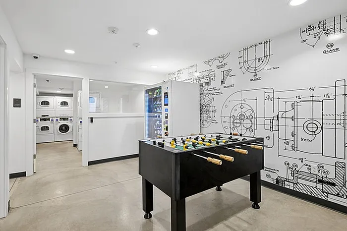 billiards table and vending machine