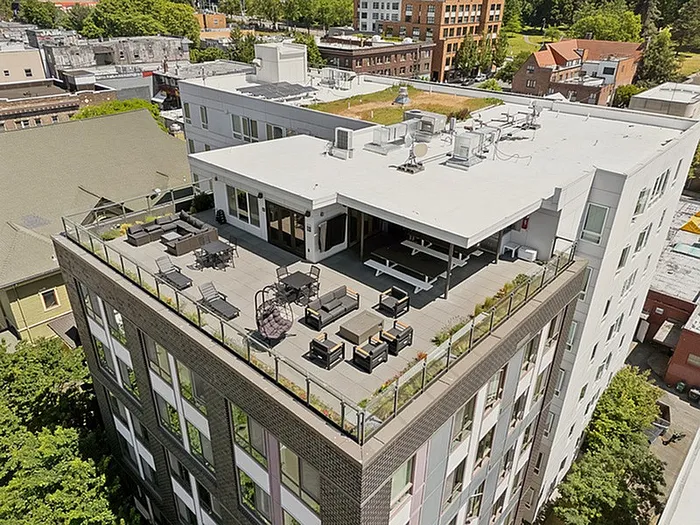 aerial rooftop view