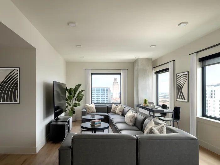virtually staged living room