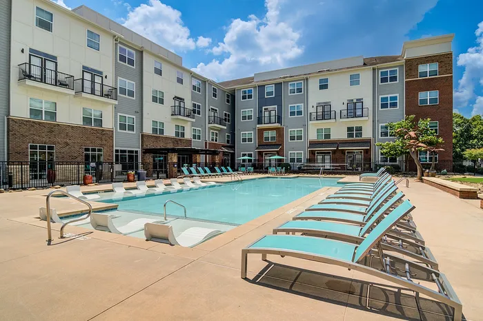 pool with tanning deck