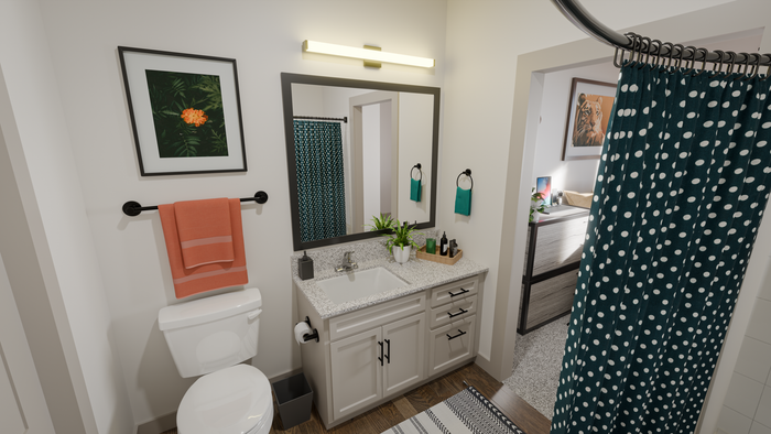 rendering of model bathroom