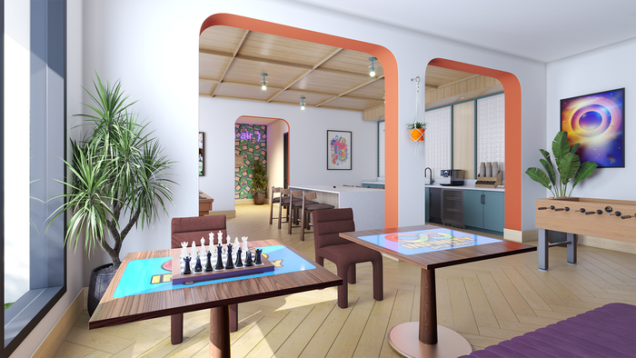 game room with decor