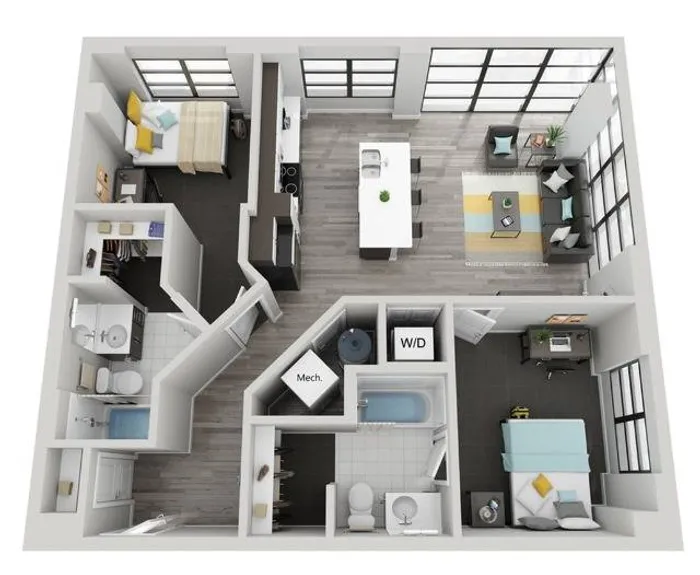2 Bedroom 2 Bathroom B2-C