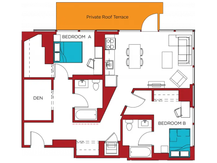 B4 | 2 bed 2 bath | from 1150 square feet