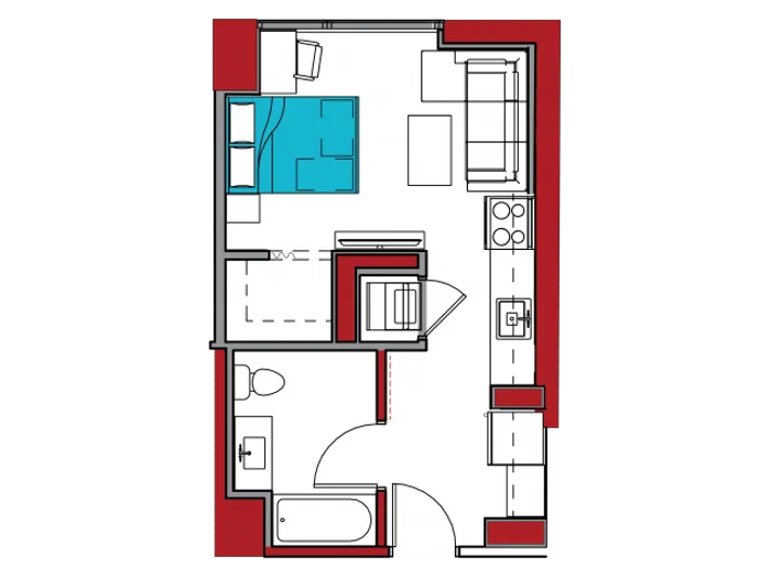 Studio | Studio1 bath | from 405 square feet