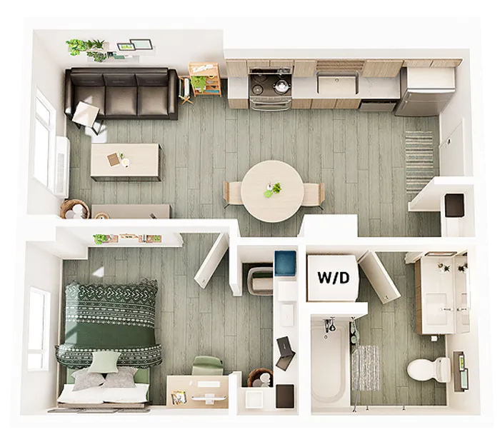 1 Bedroom 1 Bathroom A1 492 sq ft