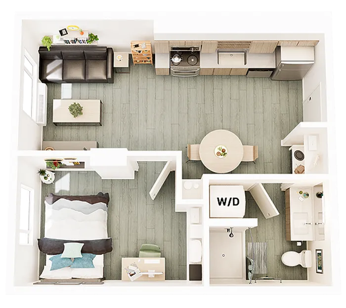 1 Bedroom 1 Bathroom A2 495 sq ft
