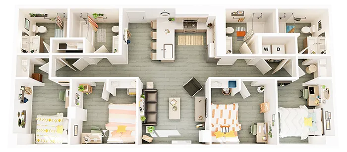 4 Bedroom 4 Bathroom D2 1303 sq ft