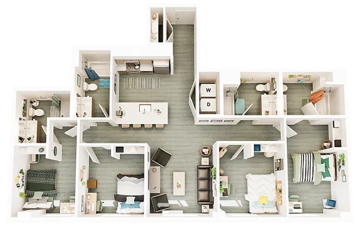 4 Bedroom 4 Bathroom D3 1434 sq ft