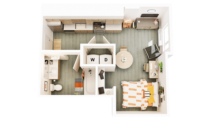 Studio S4 424 sq ft Join Waitlist