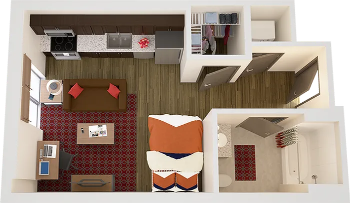 STDIO | Studio1 bath | from 416 square feet