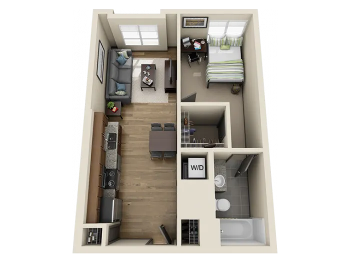 1X1A1 | 1 bed 1 bath | from 553 square feet