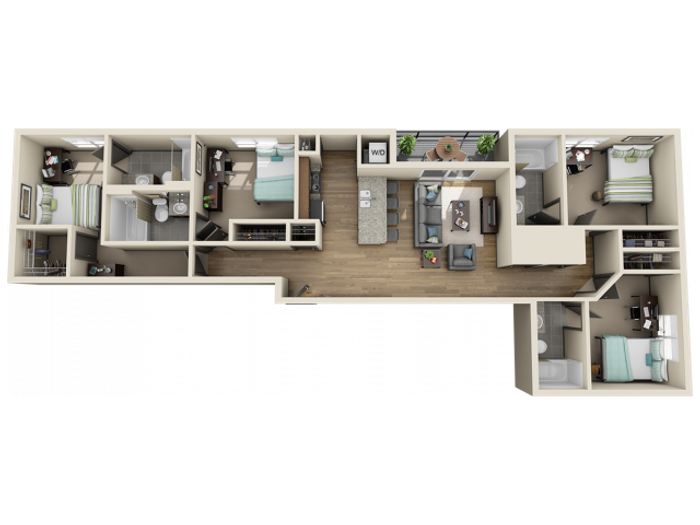 4X4D1 | 4 bed 4 bath | from 1336 square feet