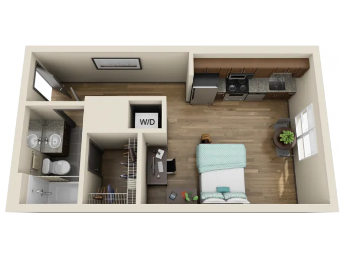 STDS1 | Studio1 bath | from 418 square feet