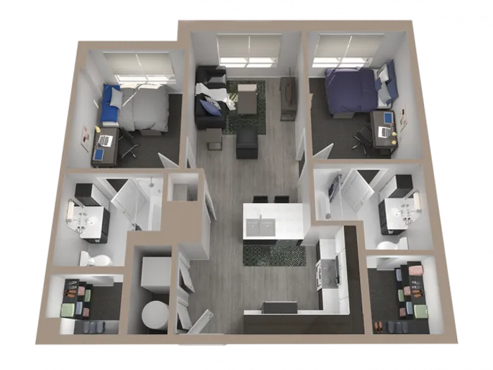 2x2 | 2 bed 2 bath | from 861 square feet