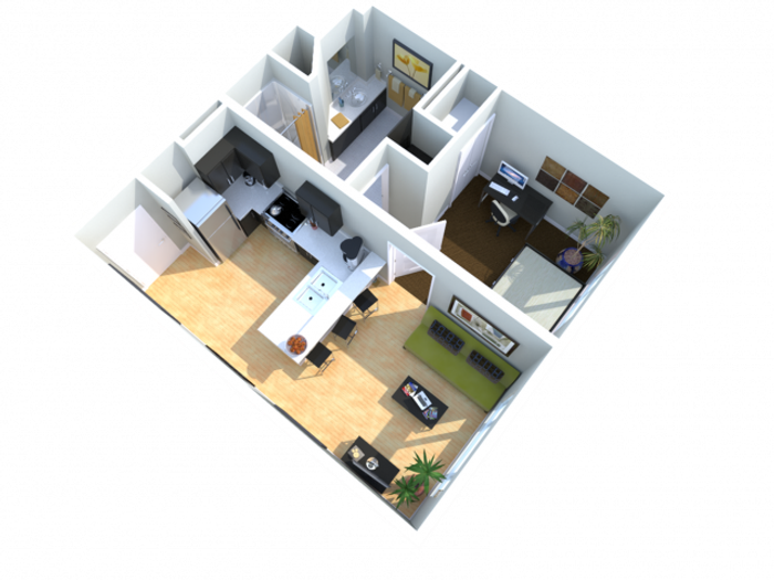1x1 | 1 bed 1 bath | from 510 square feet