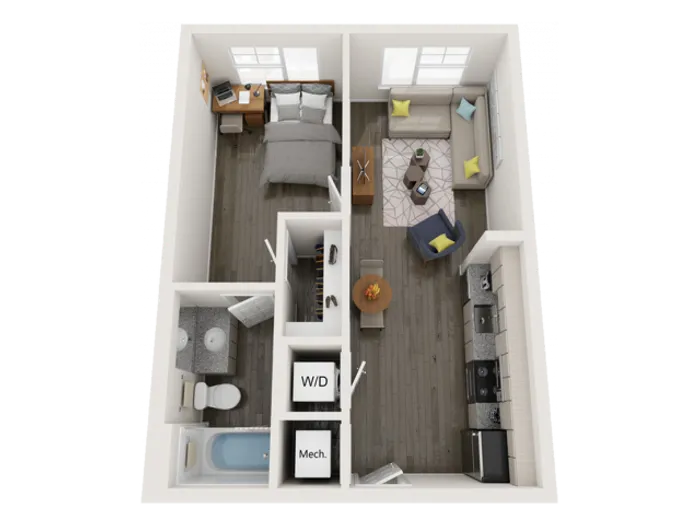 A1 | 1 bed 1 bath | from 540 square feet