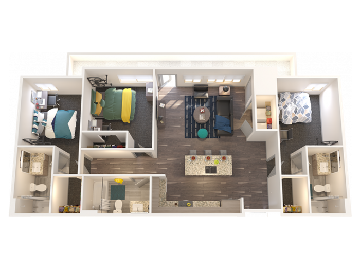 3X3 C2 | 3 bed 3 bath | from 1215 square feet
