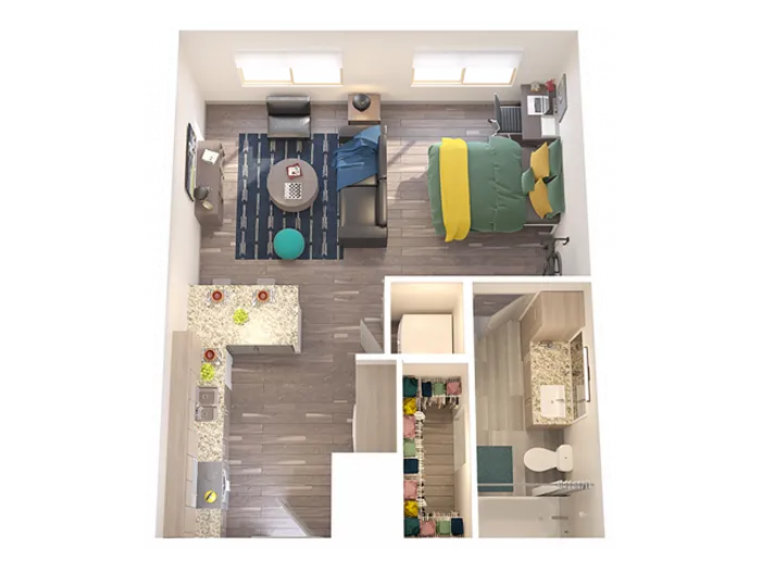 Studio S2 | Studio1 bath | from 594 square feet