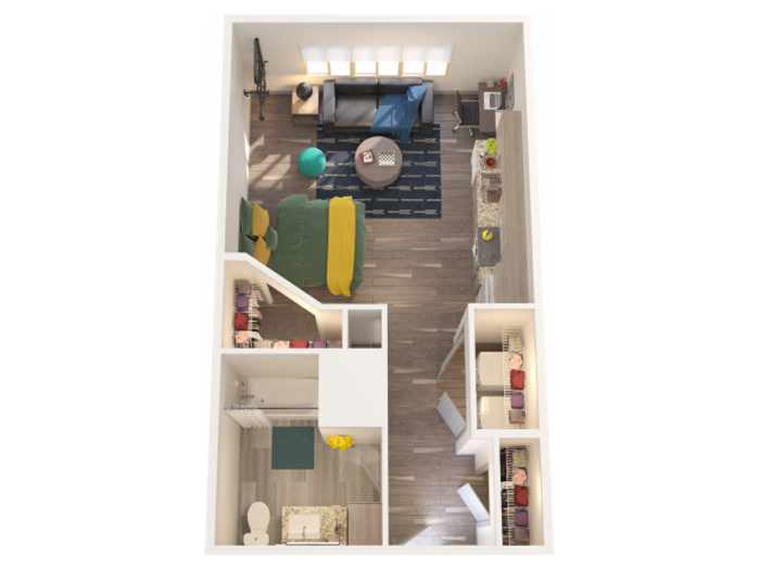 Studio S1 | Studio1 bath | from 517 square feet