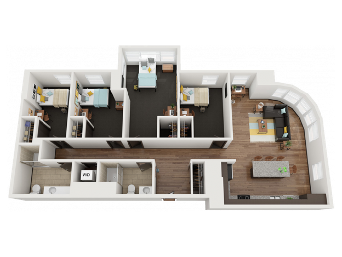 4 Bedroom 2 Bathroom C