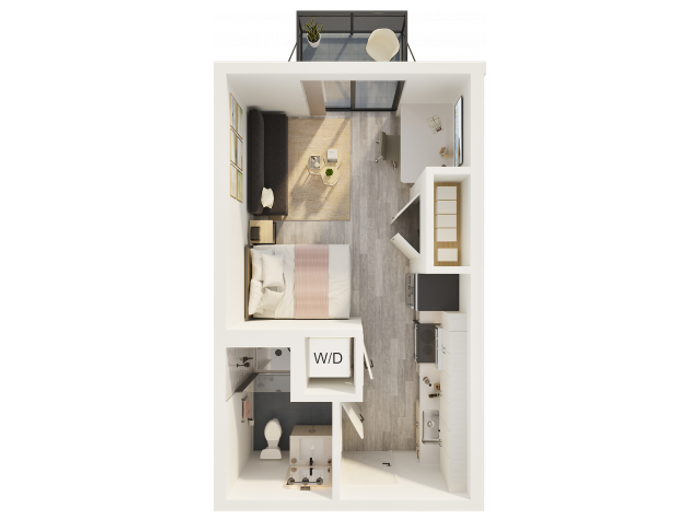 Woodstock - Studio - 395 Square Feet