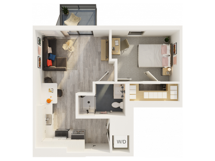 Governor F - 1x1 - 560 Square Feet