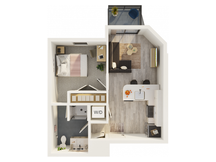 Governor E - 1x1 - 550 Square Feet