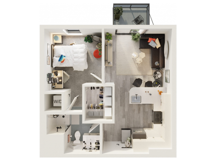 Governor C - 1x1 - 529 Square Feet