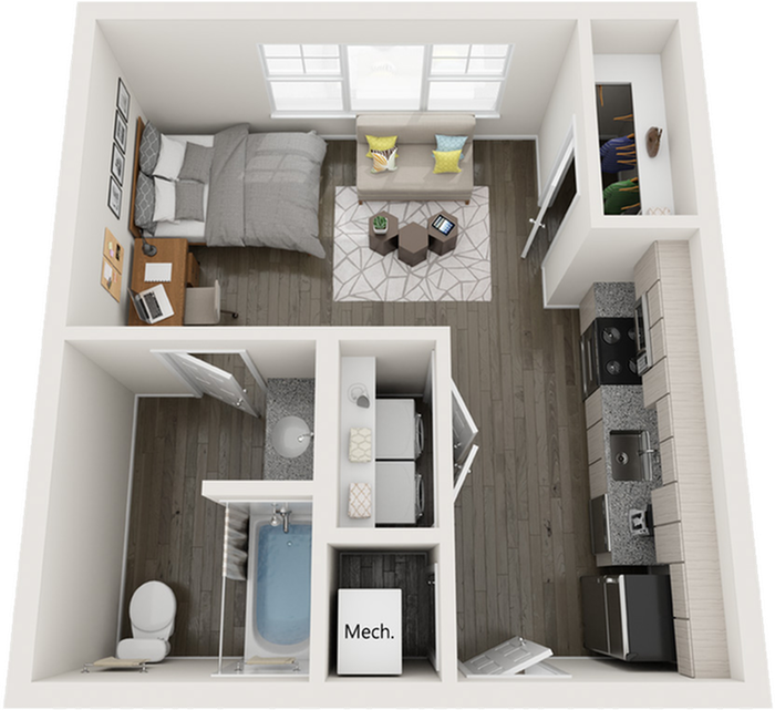 S1 | 1 bed 1 bath | from 434 square feet