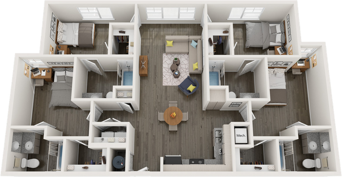 D2.3 | 4 bed 4 bath | from 1457 square feet