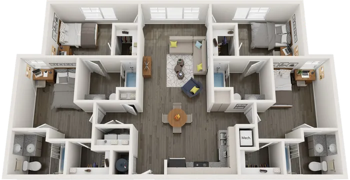 D2 | 4 bed 4 bath | from 1449 square feet