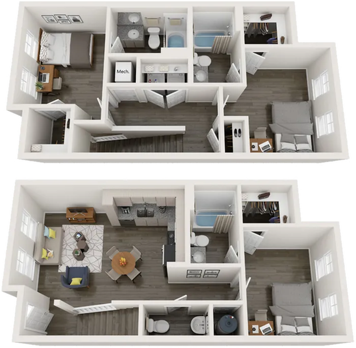 TH-C3 | 3 bed 4 bath | from 1270 square feet