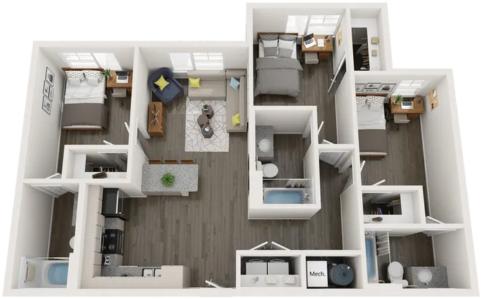 C1.1 | 3 bed 3 bath | from 1121 square feet