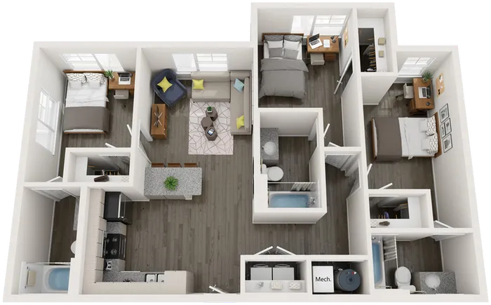 C1 | 3 bed 3 bath | from 1106 square feet