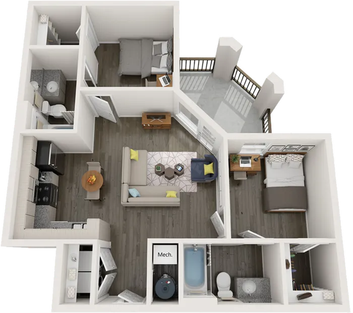 B3 | 2 bed 2 bath | from 818 square feet