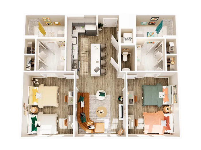 2 Bedroom 2.5 Bathroom B2 Double Occupancy
