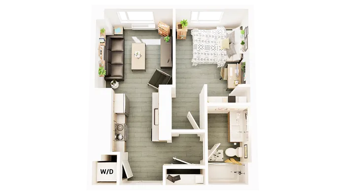 1 Bedroom 1 Bathroom A3 499 sq ft