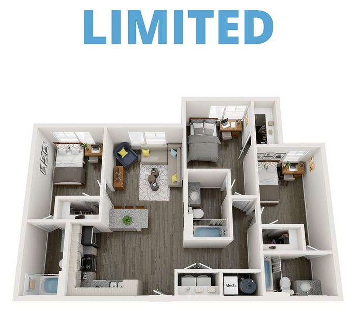 C1 | 3 bed 3 bath | from 1106 square feet