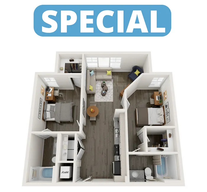 B4 | 2 bed 2 bath | from 882 square feet