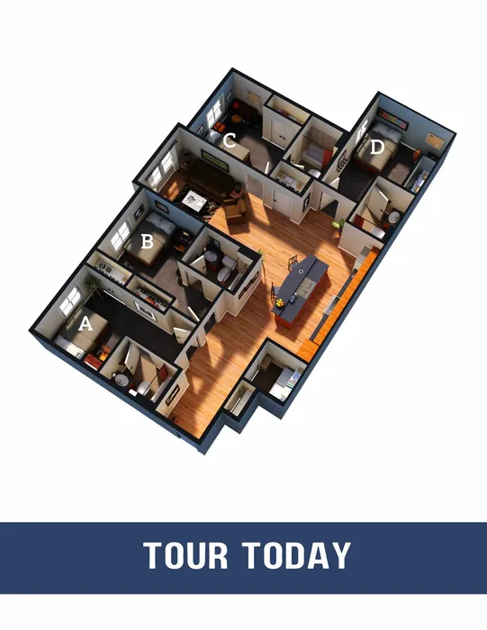 4 Bedroom 4 Bathroom Interior Unit