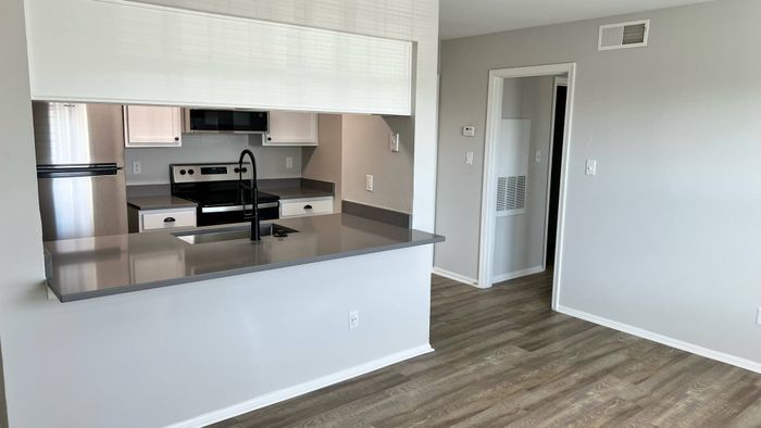 renoated living room and kitchen