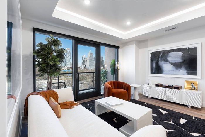 Living Room | View of City Skyline | 1155 Barton Springs