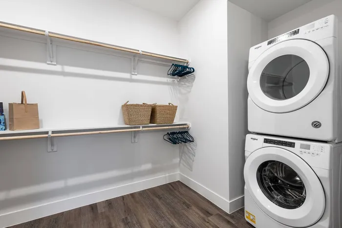 Walk-in closet with stackable washer and dryer
