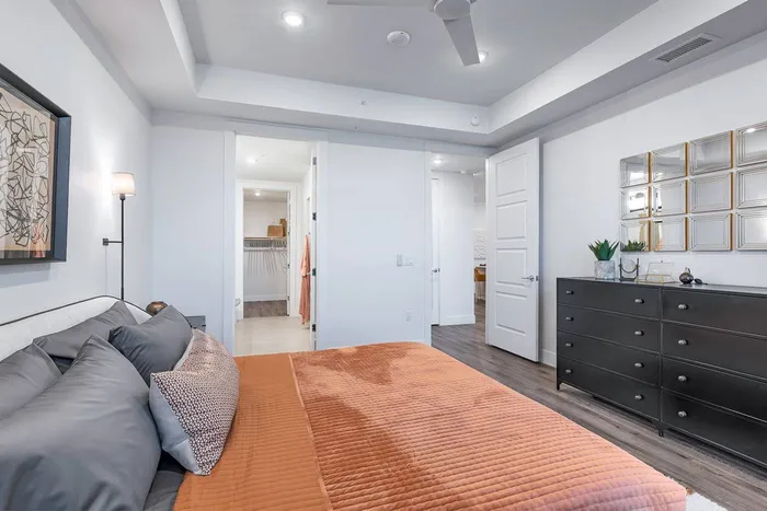 Bedroom with attached bathroom