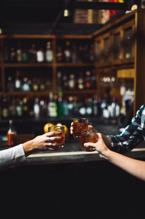 Toasting a good day at our local pub