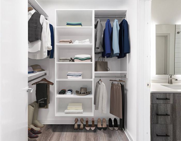 Walk-in Closets with Custom Built-in Shelving