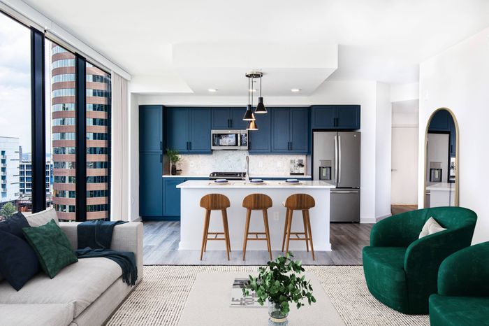 Kitchen with Baltic Blue Finish Scheme