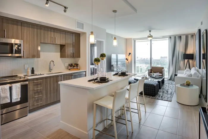 Kitchen in a downtown Fort Lauderdale apartment.