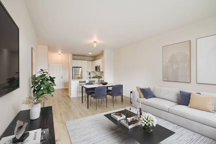 Open concept floorplan in an Ossining apartment for rent.